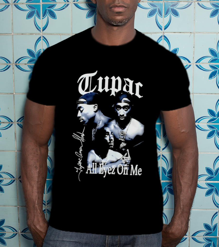 Tupac All Eyez On Me Tupac Amar Shakur Signature Iconic Album T-Shirt