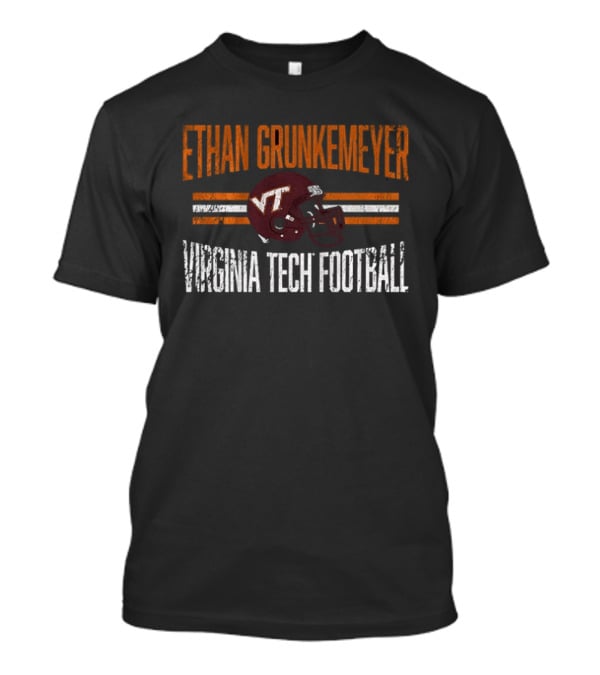 Ethan Grunkemeyer Virginia Tech Football VT Helmet T-Shirt