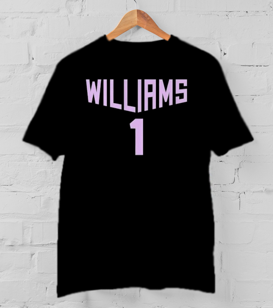 Williams 1 Purple Arched Block Font Jersey T-Shirt
