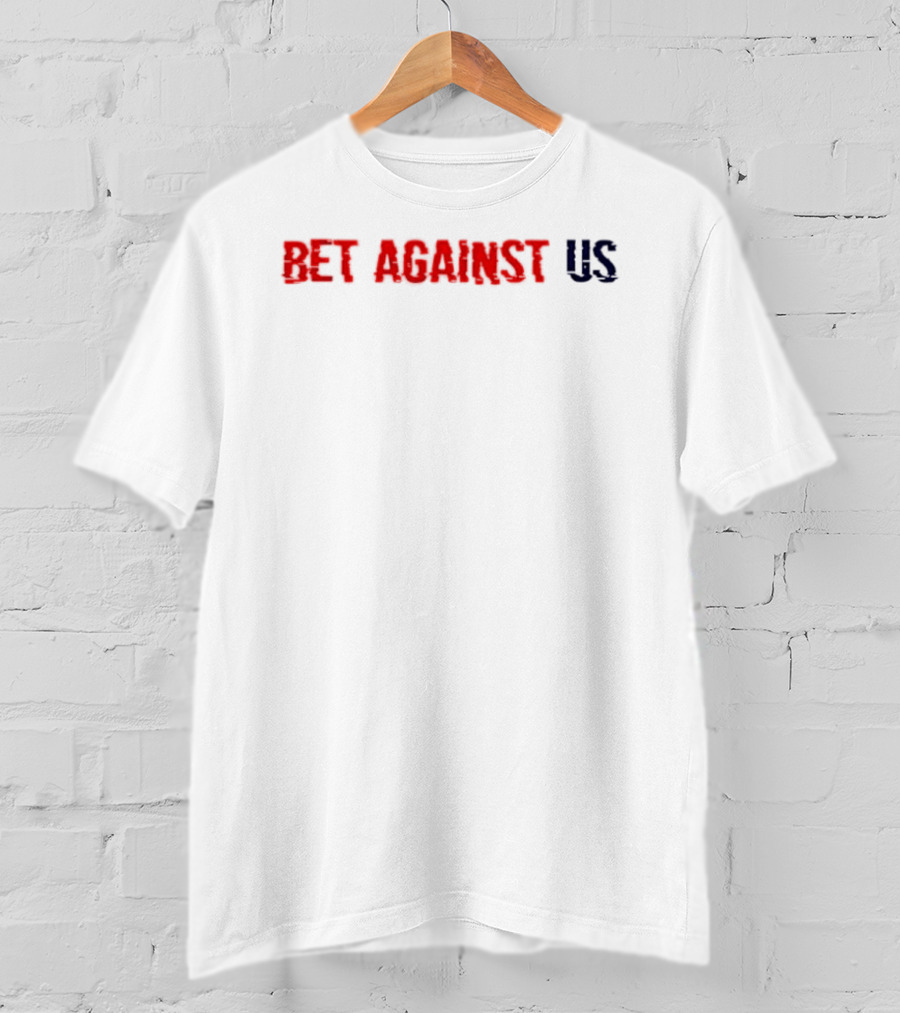 Bet Against US Distressed Red Navy Dripping Melted T-Shirt