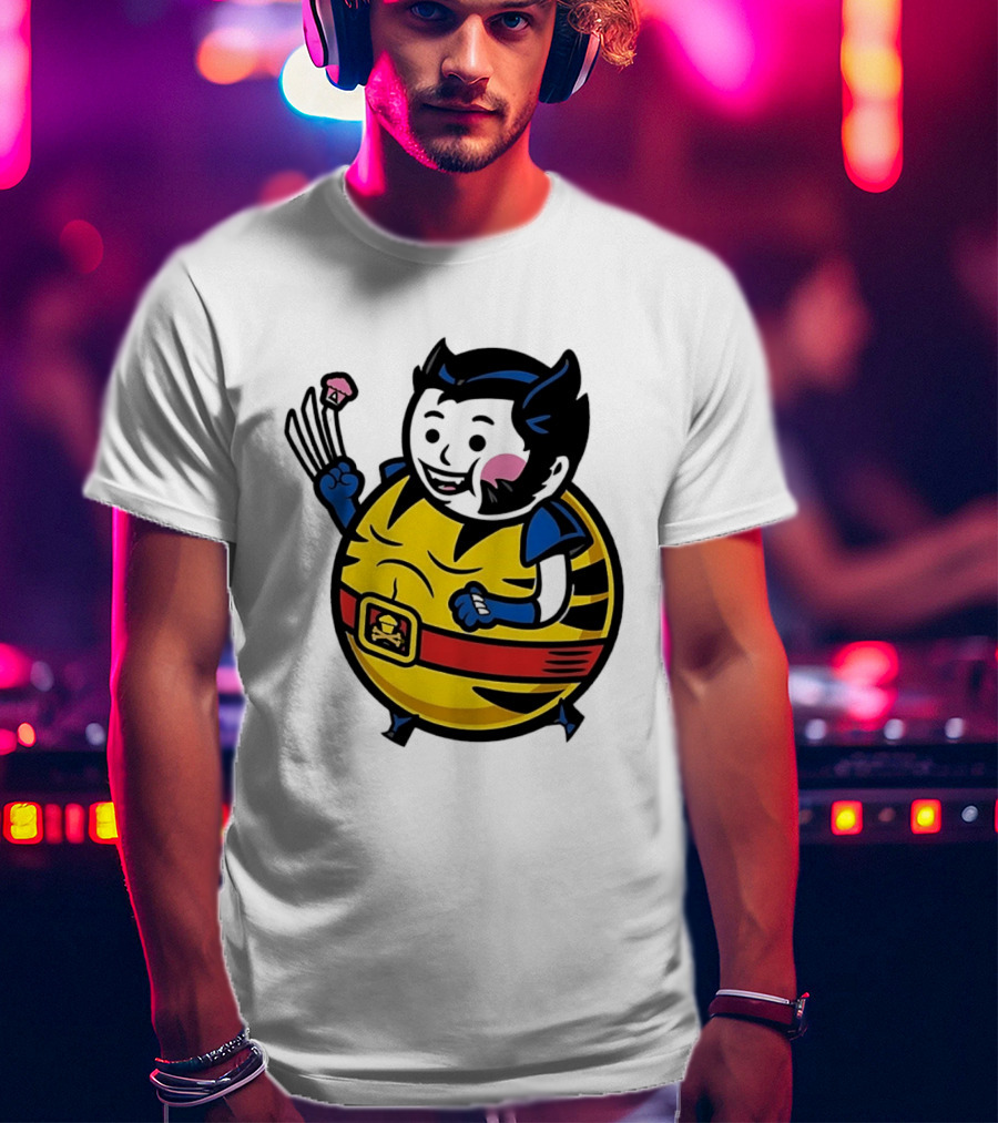 Wolverine Cupcake Fan With Claws And Round Yellow Outfit T-Shirt