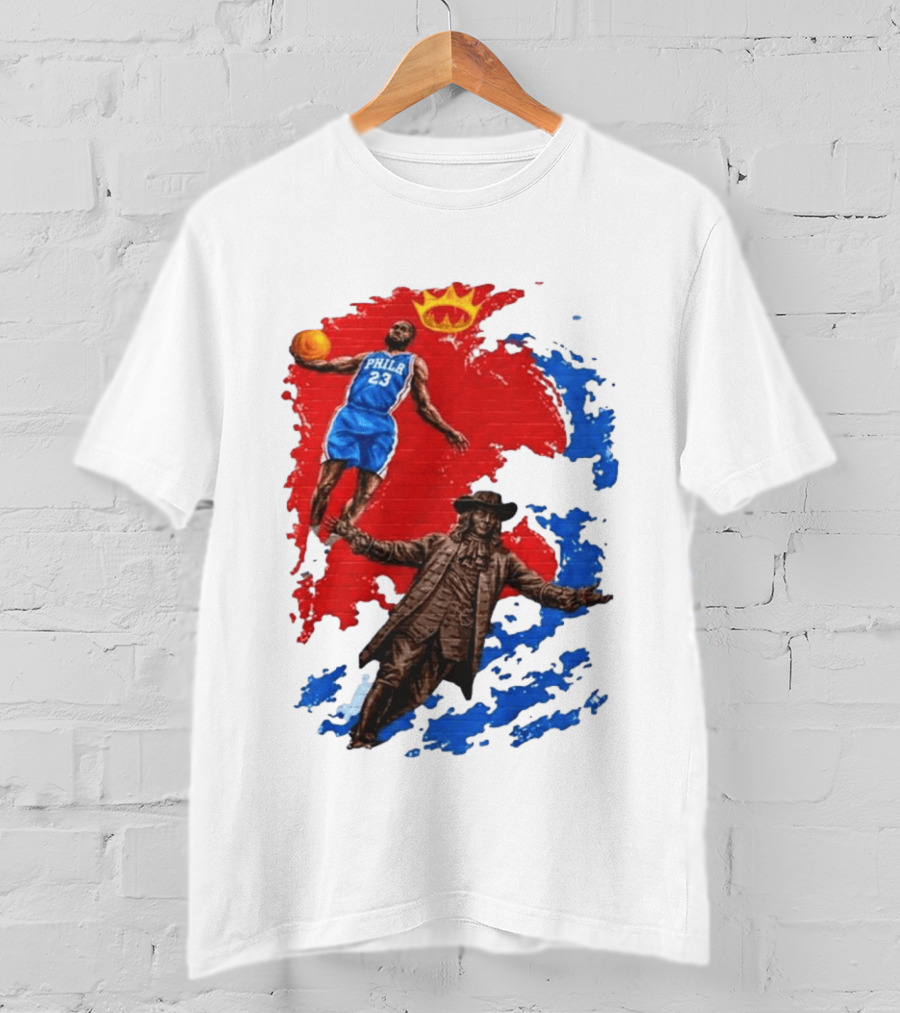 LeBron James Philadelphia Crown Mural Art In Chinatown T-Shirt
