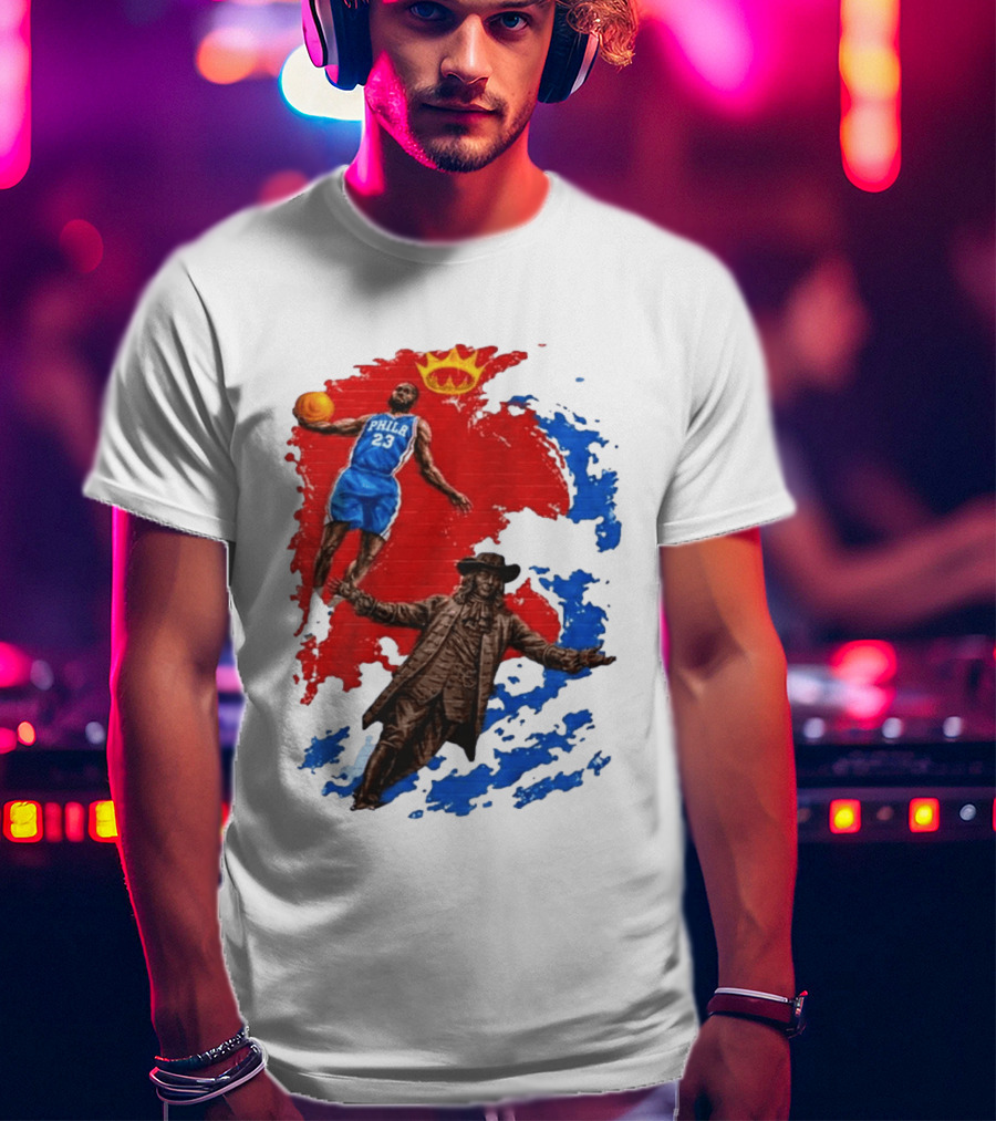 LeBron James Philadelphia Crown Mural Art In Chinatown T-Shirt