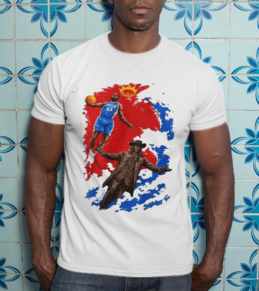 LeBron James Philadelphia Crown Mural Art In Chinatown T-Shirt