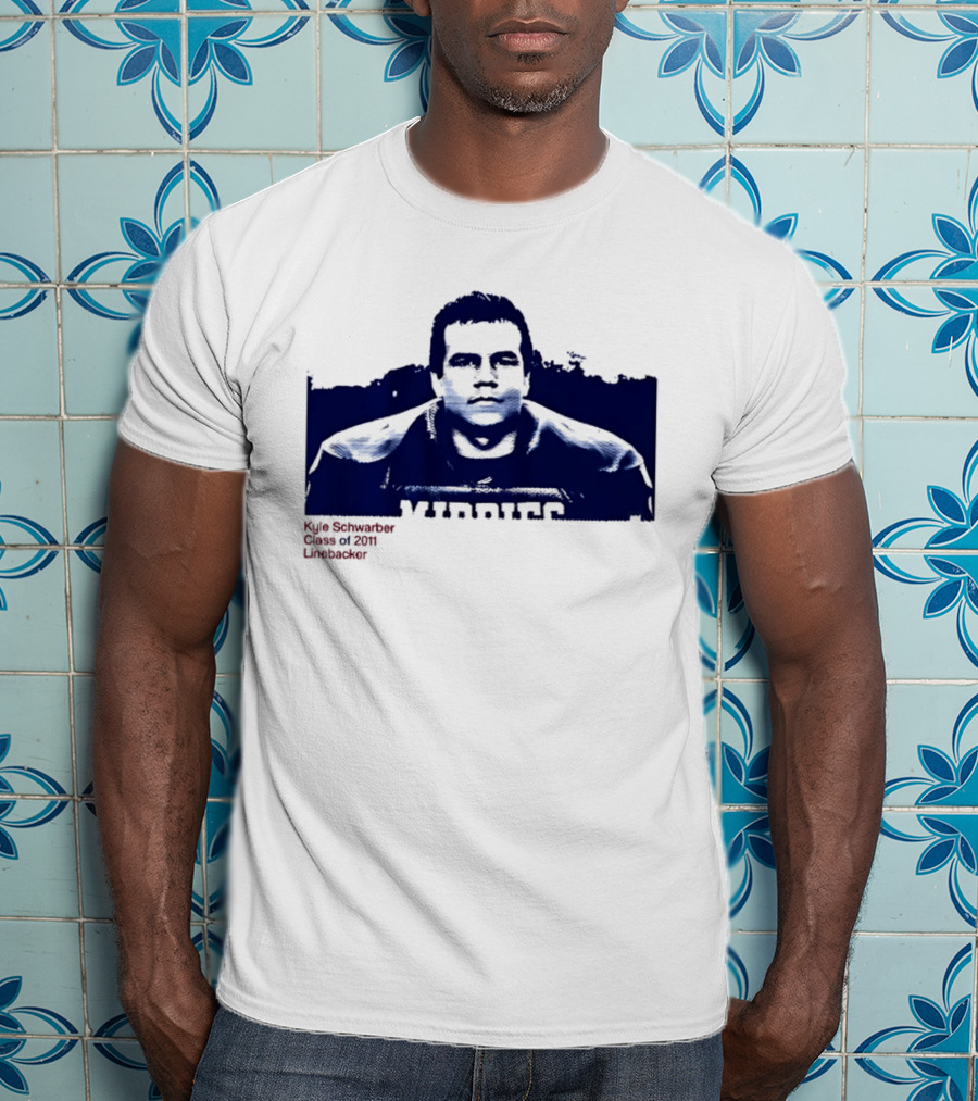 Middies Kyle Schwarber Class Of 2011 Linebacker Blue Stencil T-Shirt