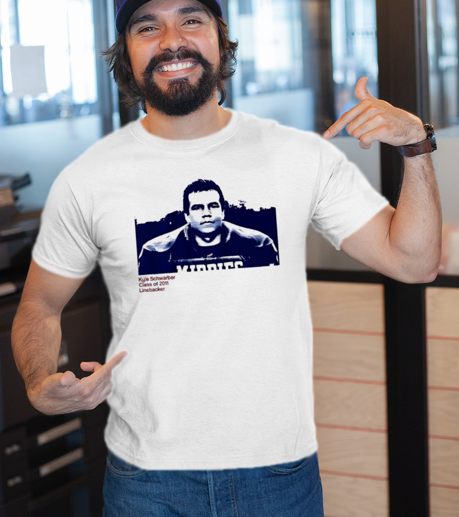 Middies Kyle Schwarber Class Of 2011 Linebacker Blue Stencil T-Shirt