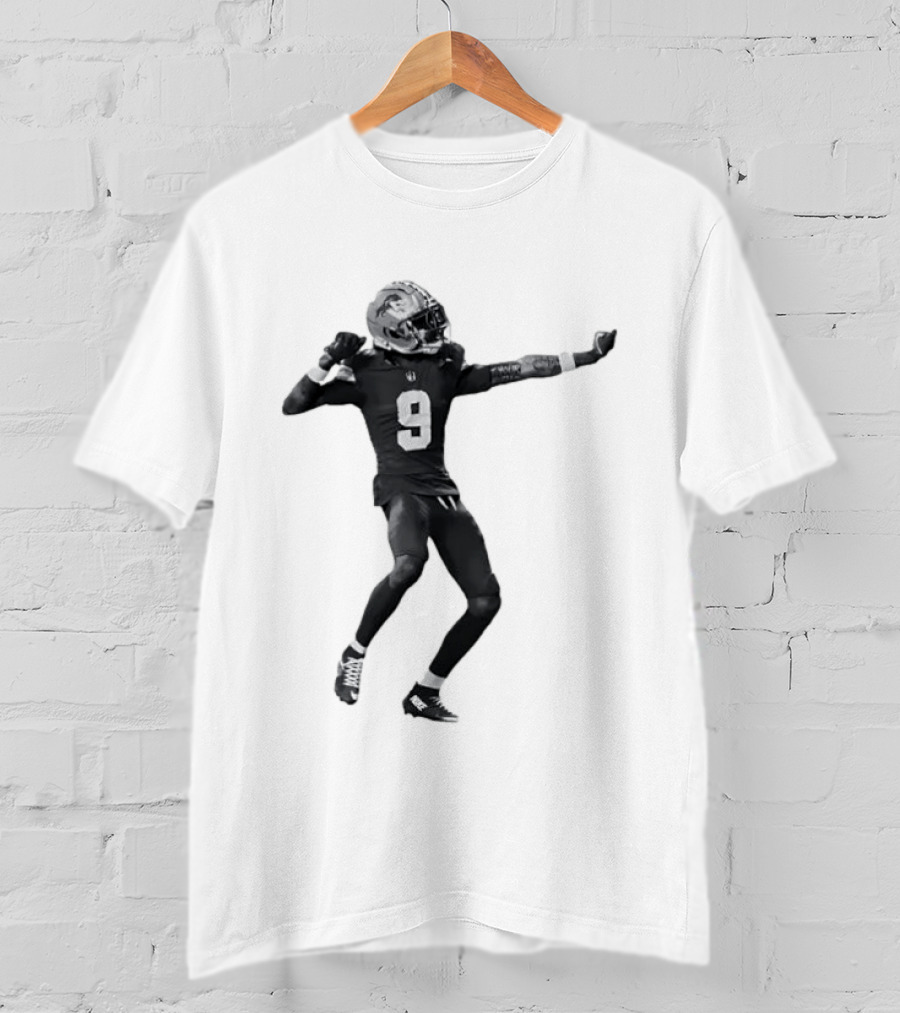 Detroit Lions Number 9 Celebratory Pose Football Athlete Cutout T-Shirt
