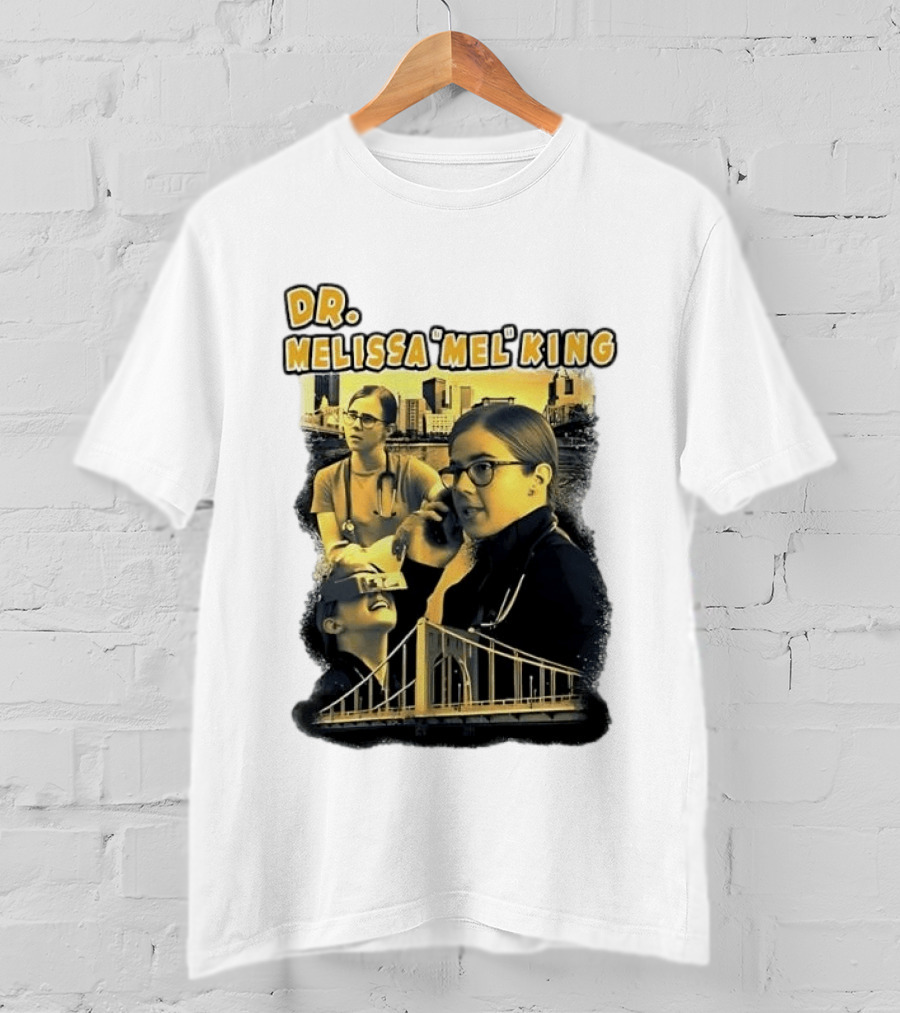 Dr Melissa Mel King Female Doctor Pittsburgh Yellow Bridge Collage T-Shirt