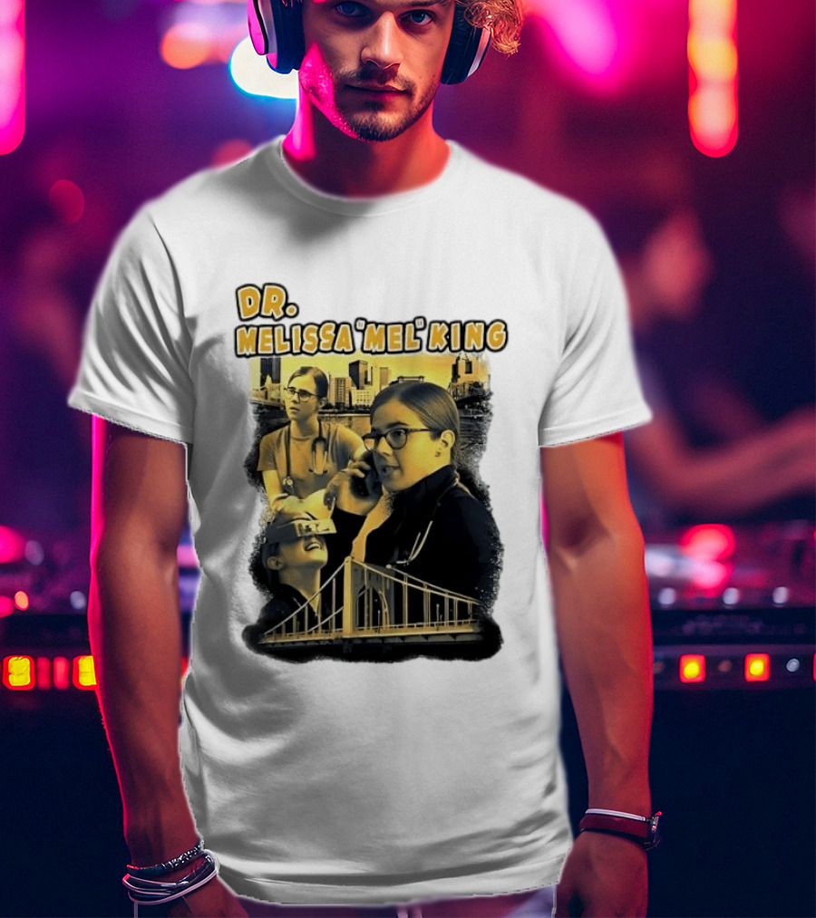 Dr Melissa Mel King Female Doctor Pittsburgh Yellow Bridge Collage T-Shirt