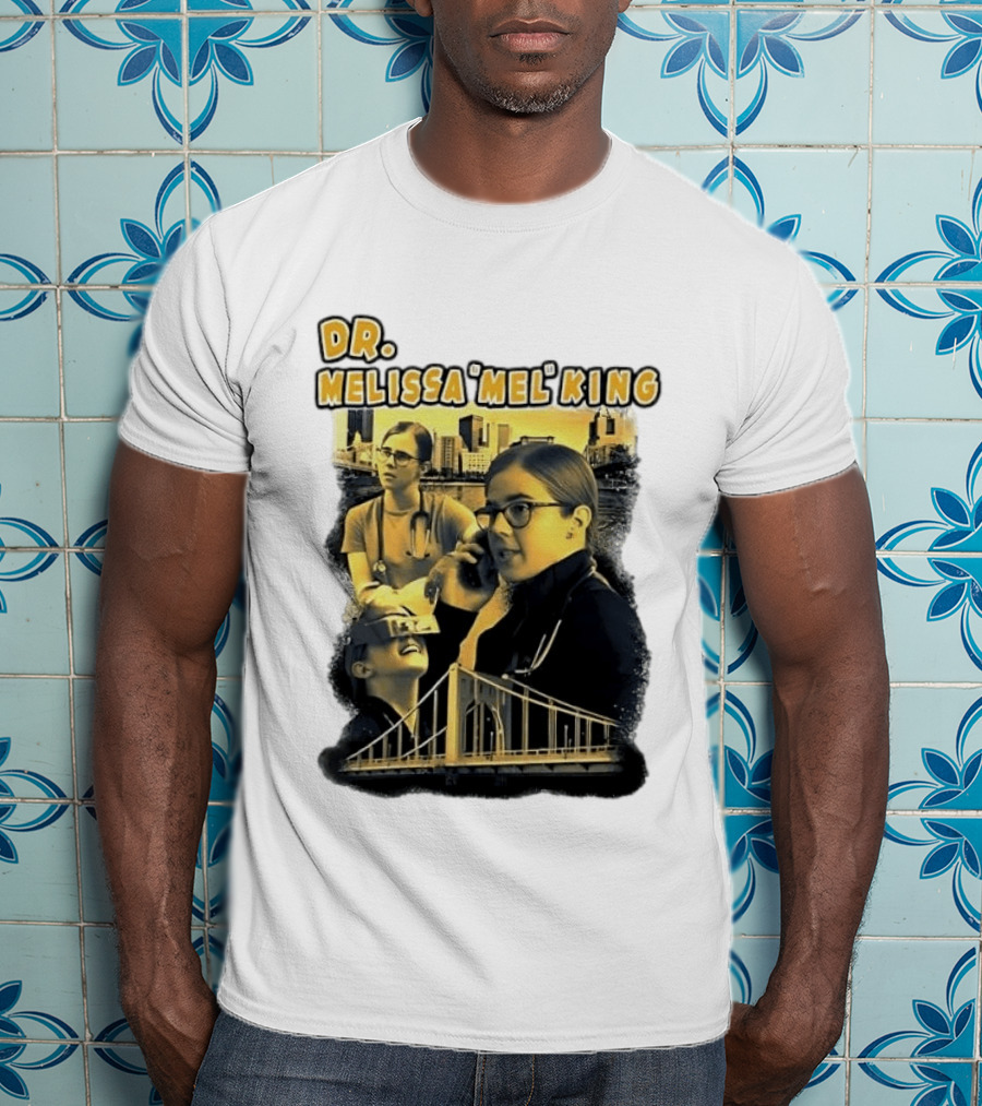 Dr Melissa Mel King Female Doctor Pittsburgh Yellow Bridge Collage T-Shirt