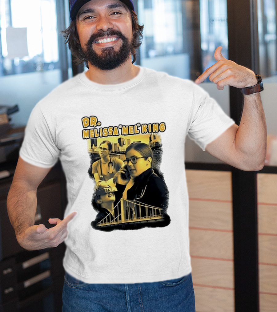 Dr Melissa Mel King Female Doctor Pittsburgh Yellow Bridge Collage T-Shirt