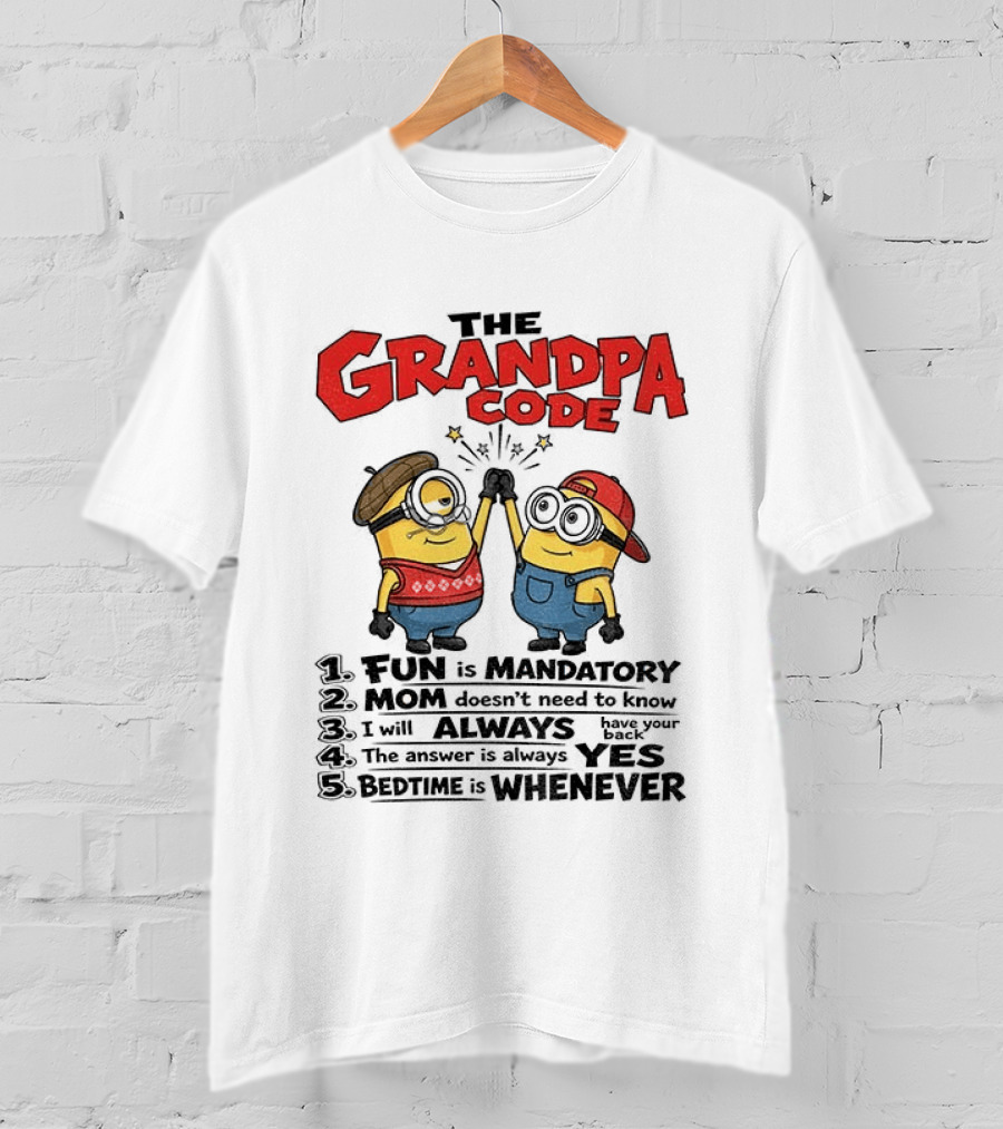 Minion The Grandpa Code Fun Rules Mandatory Mom Minions Humor T-Shirt