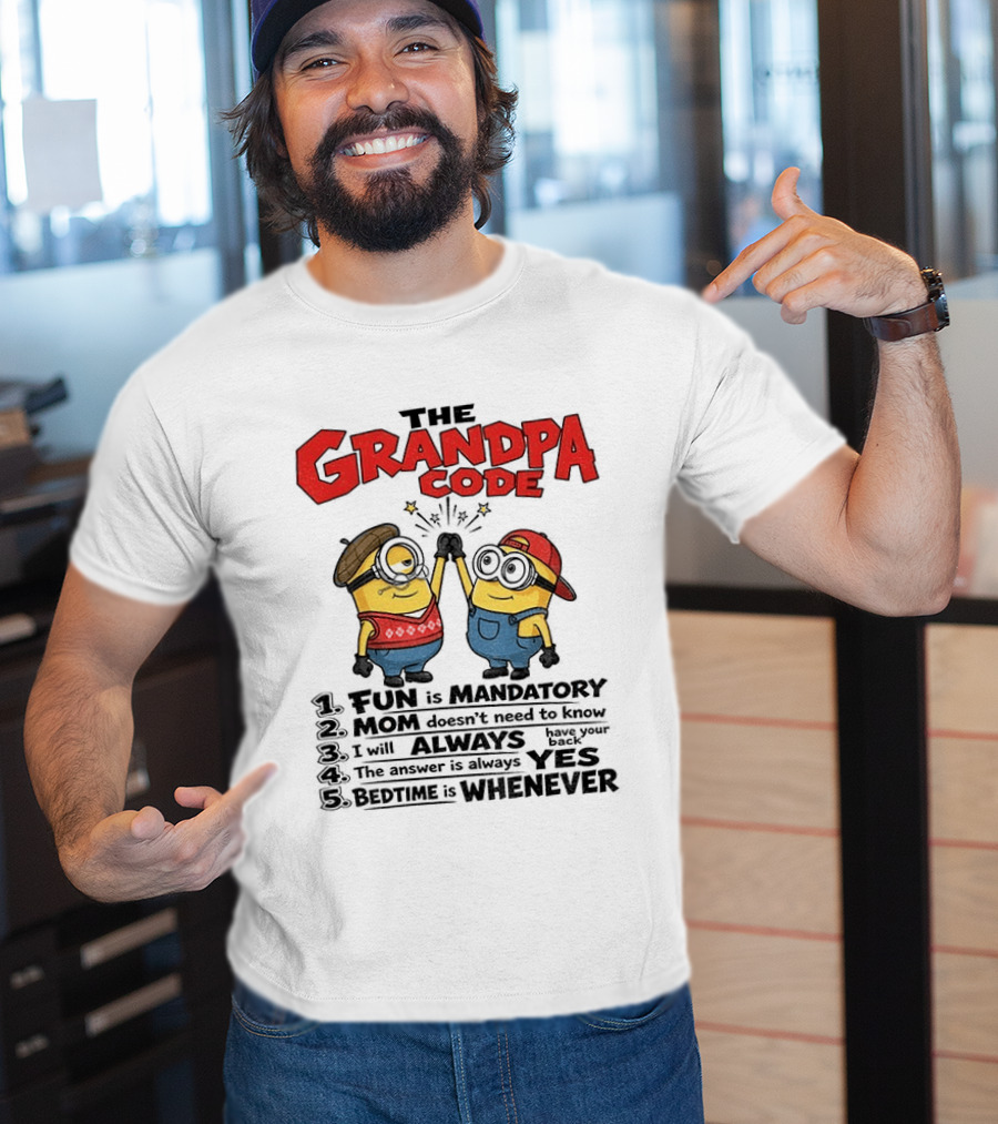 Minion The Grandpa Code Fun Rules Mandatory Mom Minions Humor T-Shirt