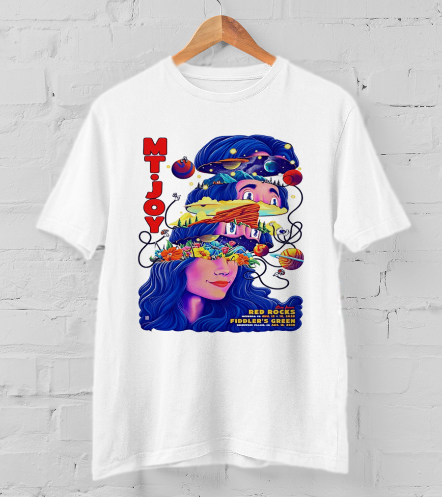 MT. Joy Red Rocks Fiddler's Green Aug 11 2026 Floral Space T-Shirt