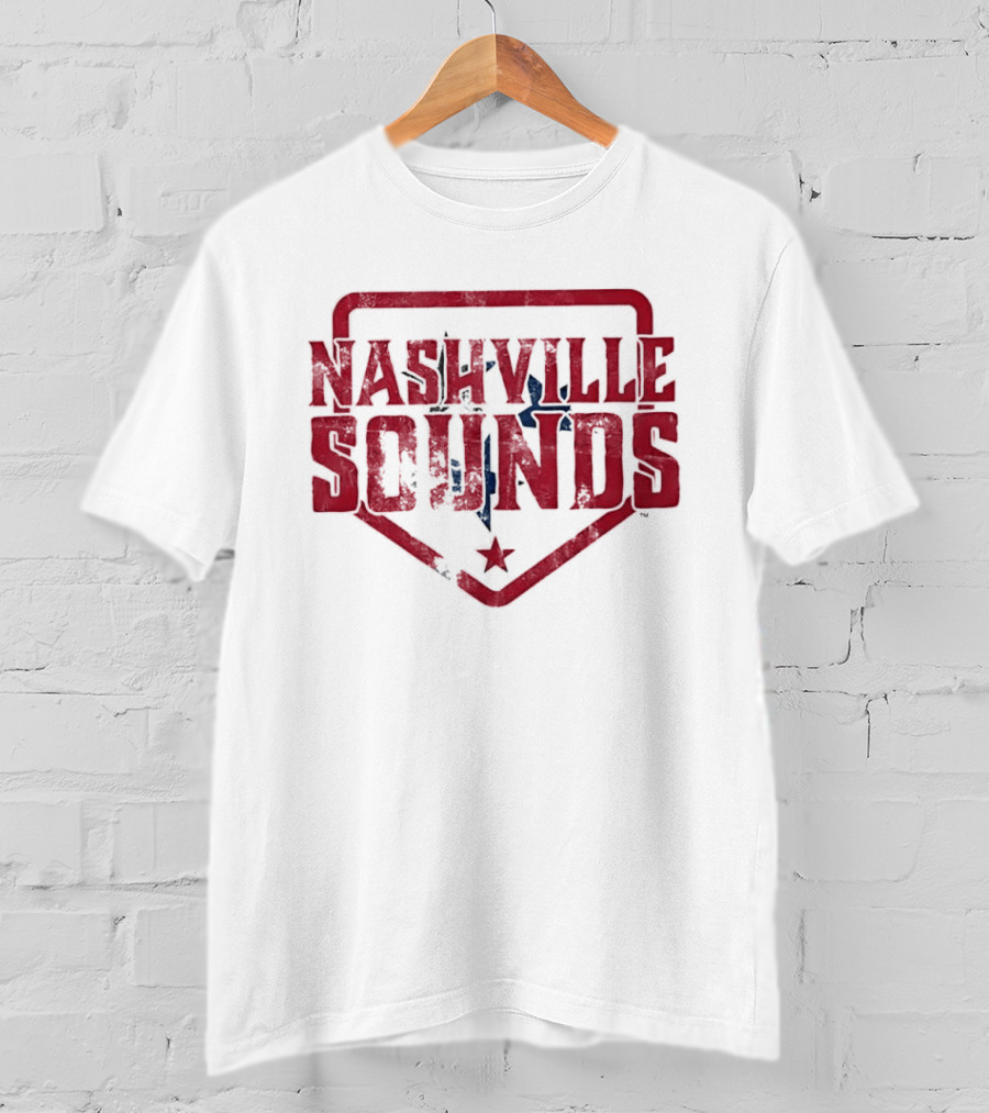 Nashville Sounds Distressed Home Plate Tennessee State Star T-Shirt