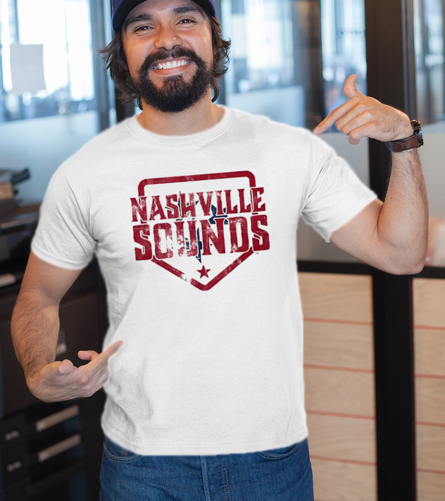 Nashville Sounds Distressed Home Plate Tennessee State Star T-Shirt