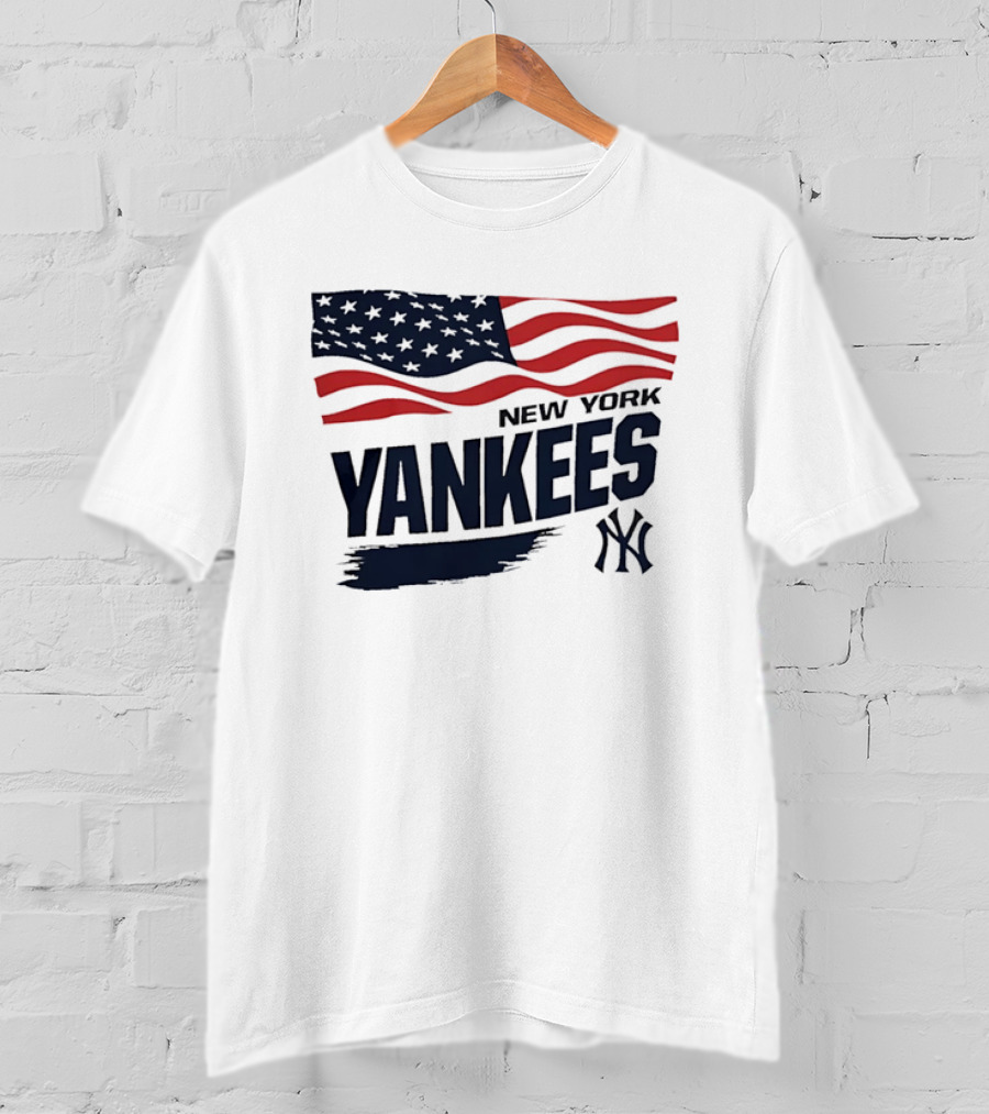 New York Yankees American Flag Brushstroke NY Yankees MLB T-Shirt