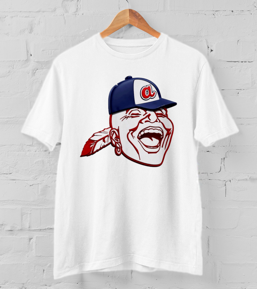 Hank Aaron Era 1970s Atlanta Braves Chief Cap T-Shirt