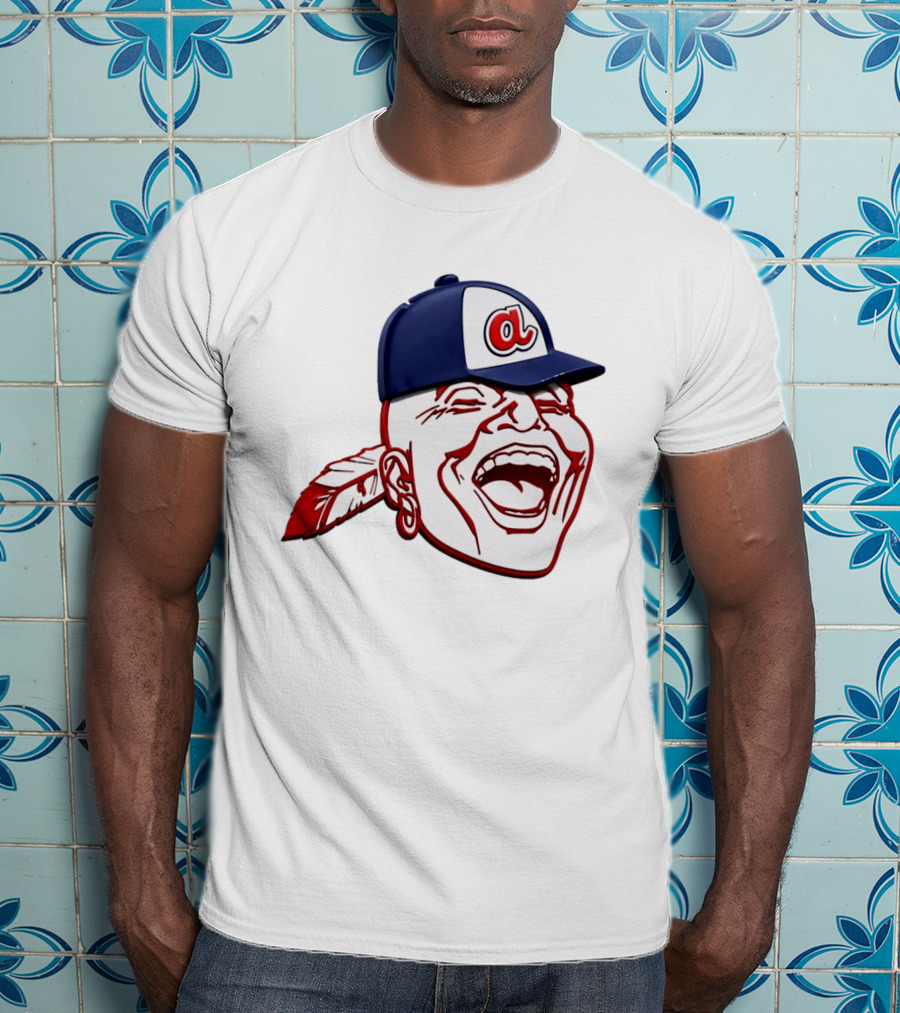 Hank Aaron Era 1970s Atlanta Braves Chief Cap T-Shirt