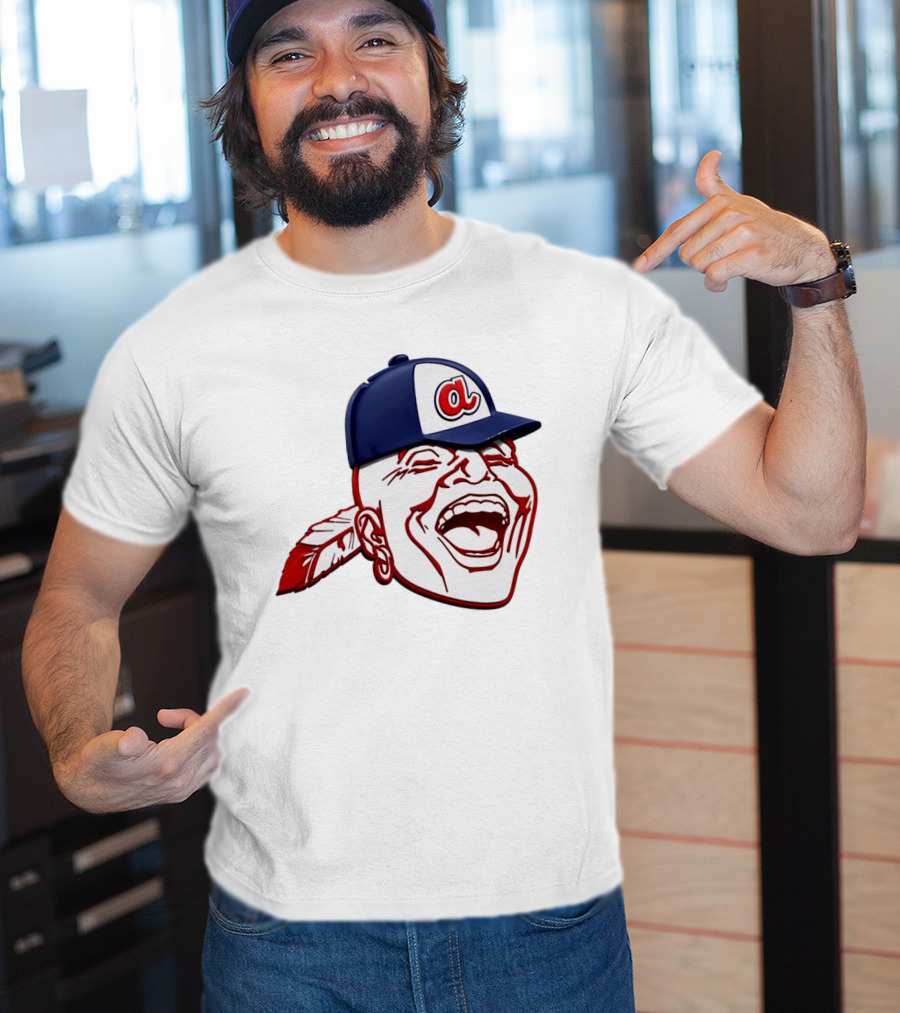 Hank Aaron Era 1970s Atlanta Braves Chief Cap T-Shirt