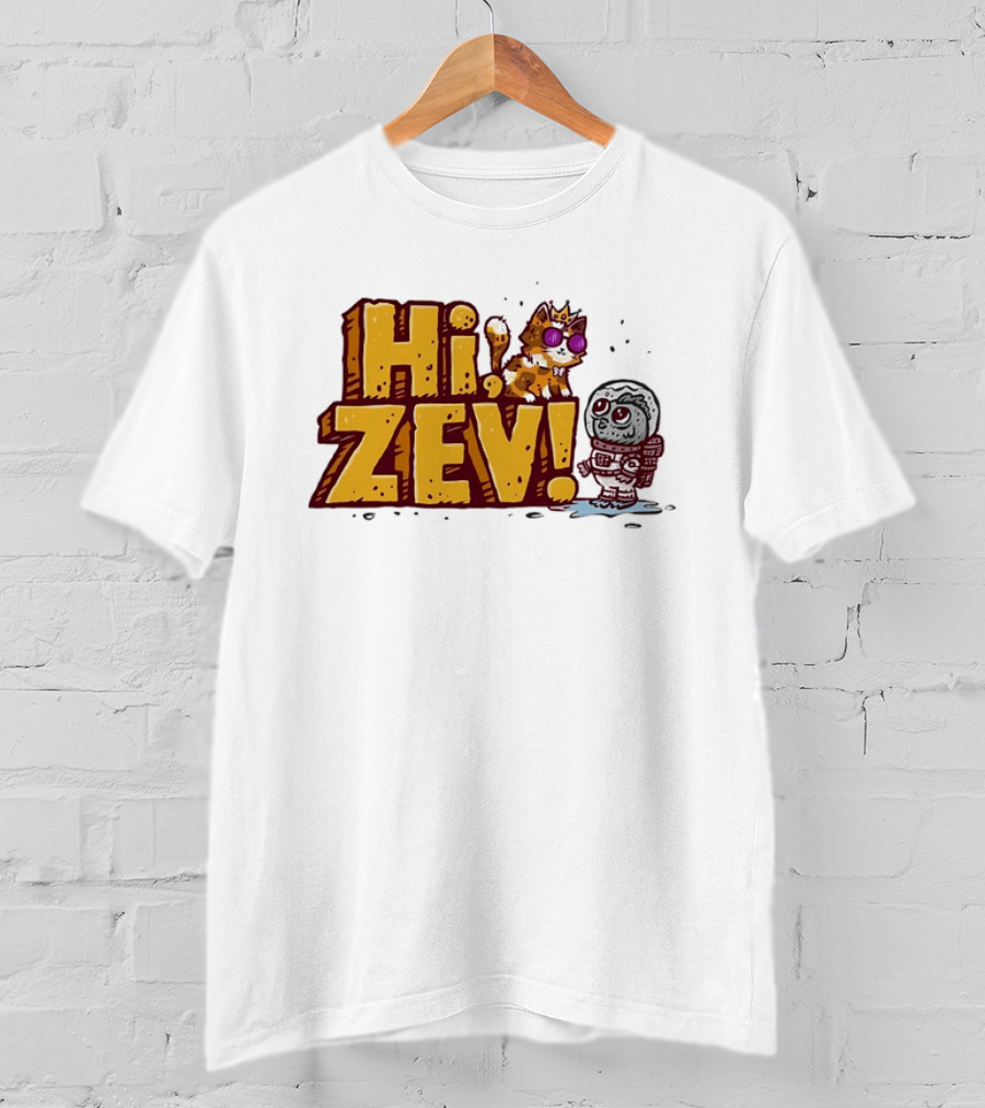 Hi Zev Cartoon Calico Cat Sunglasses Astronaut Creature T-Shirt