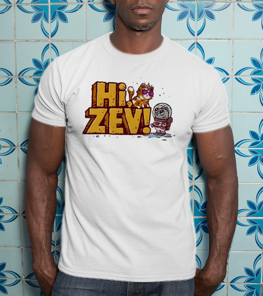 Hi Zev Cartoon Calico Cat Sunglasses Astronaut Creature T-Shirt