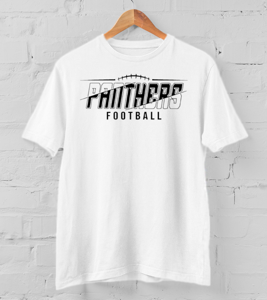 Panthers Football Diagonal Split Line Laces T-Shirt