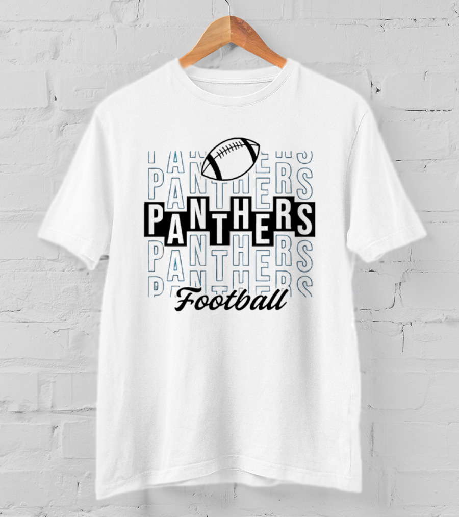 Panthers Football Gridiron Ball Panthers Line Blue T-Shirt