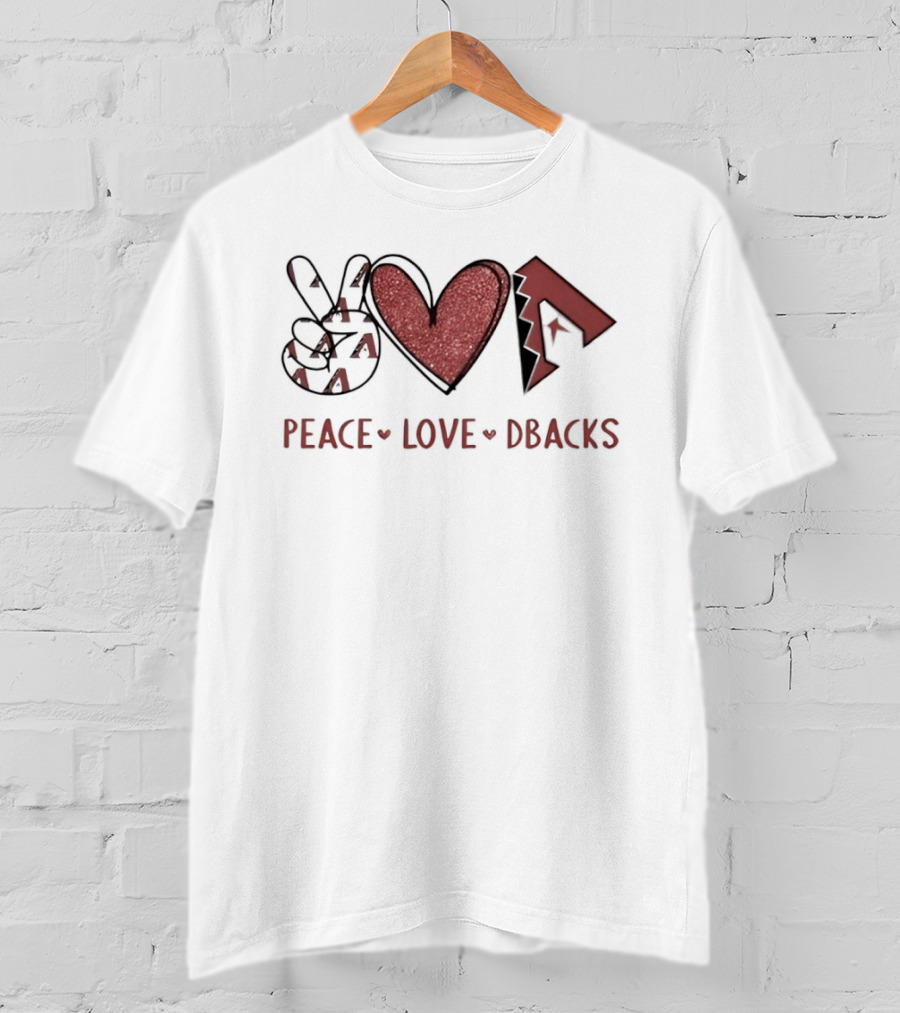 Peace Love Dbacks Arizona Diamondbacks T-Shirt