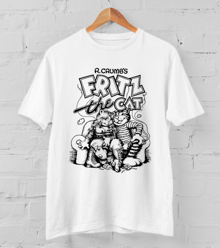 R. Crumb's Fritz The Cat Couch With Characters Smoking And Relaxing T-Shirt