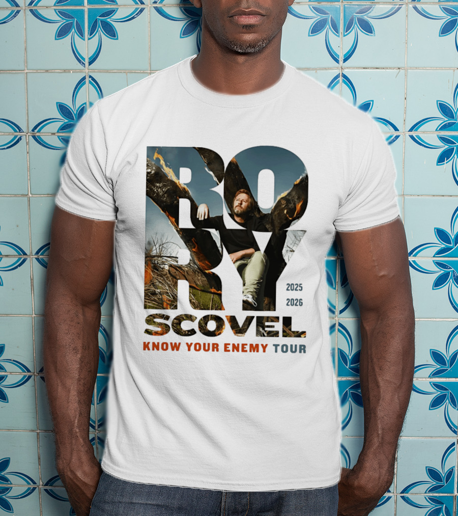 Rory Scovel Know Your Enemy Tour 2023 2026 Fire Backdrop T-Shirt