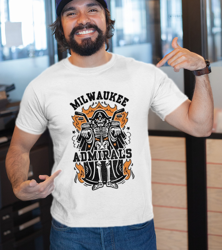 Milwaukee Admirals Skeleton Emblem Halloween T-Shirt