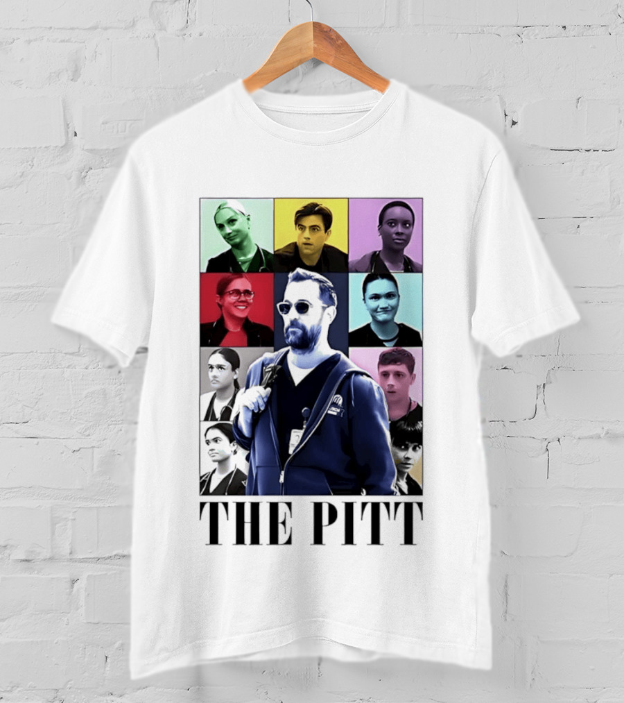 The Pitt Colorful Pop Grid Doctor Portraits Bearded Man In Sunglasses T-Shirt