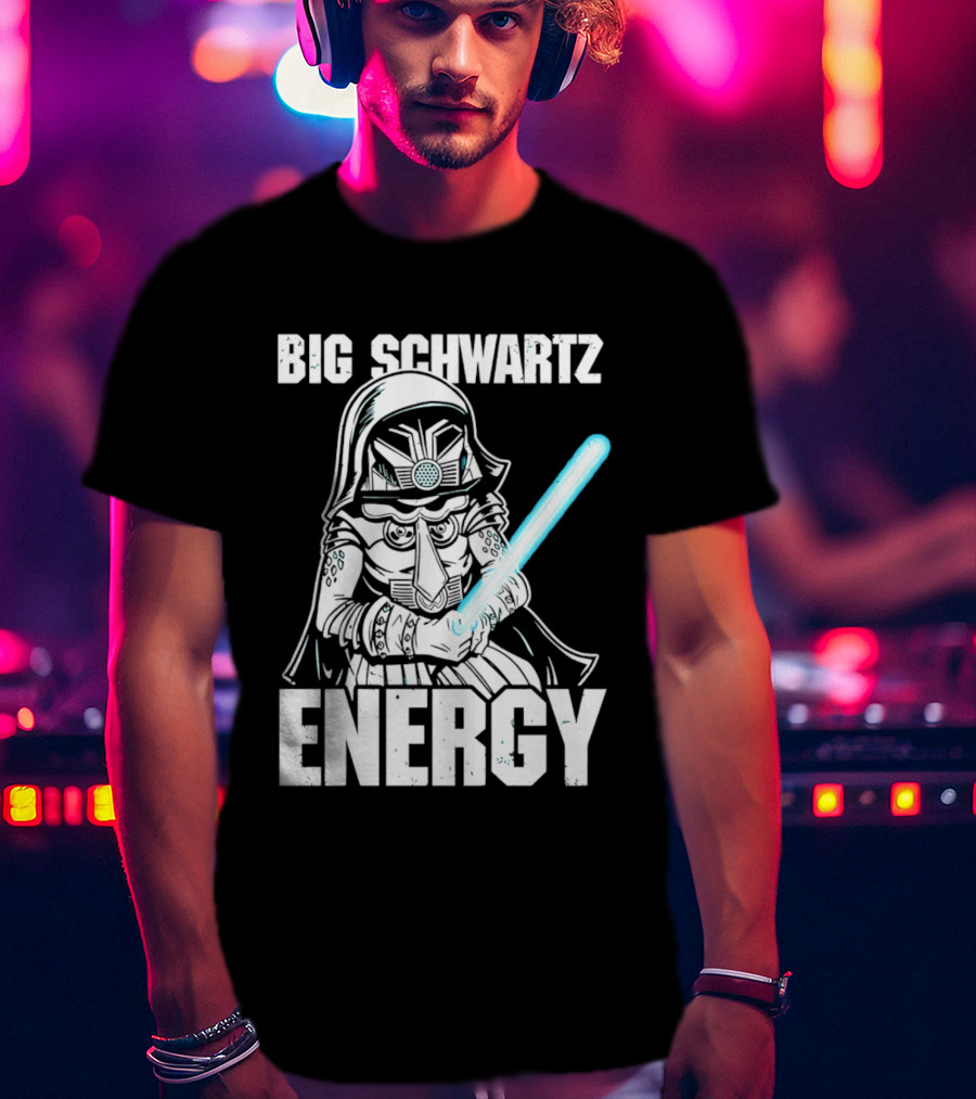 Big Schwartz Energy Dark Helmet Glowing Blue Sword T-Shirt