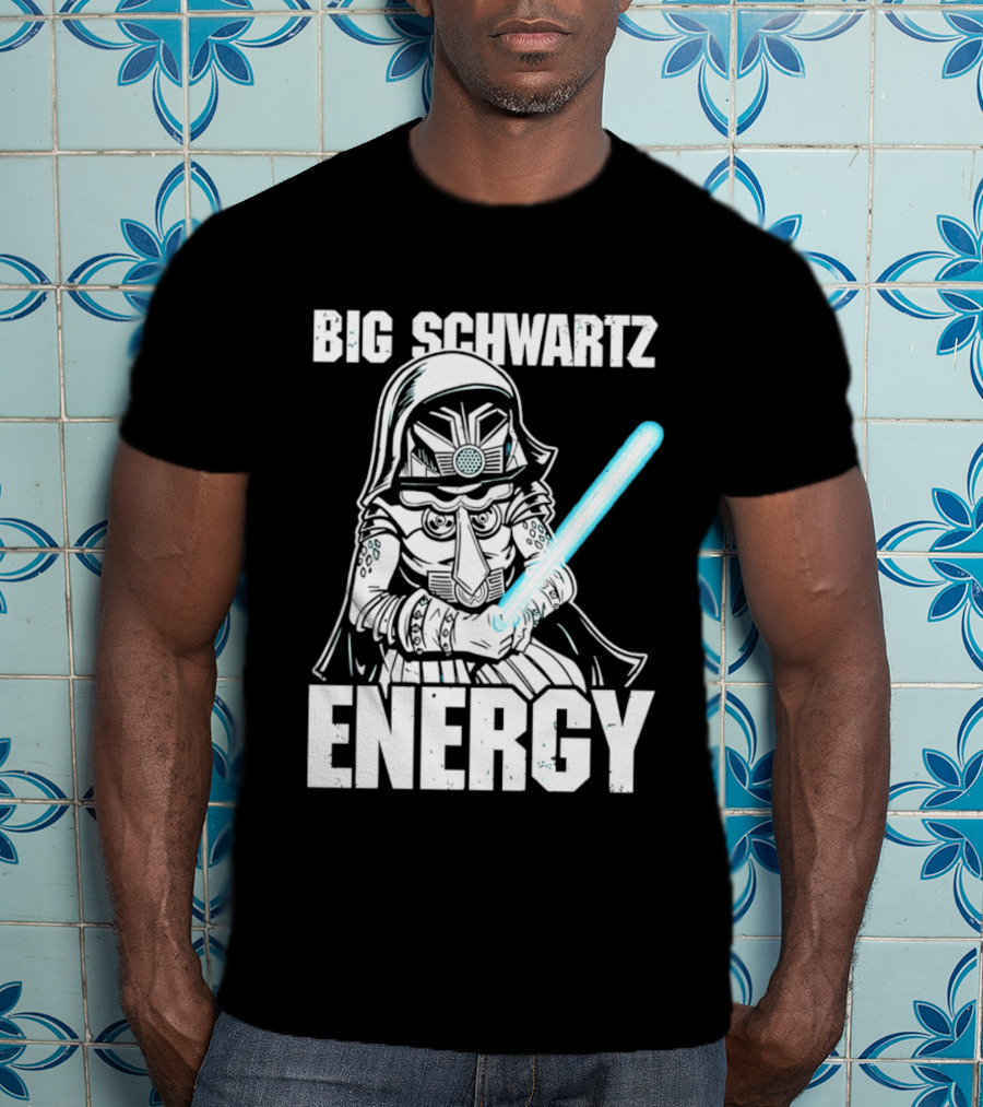 Big Schwartz Energy Dark Helmet Glowing Blue Sword T-Shirt