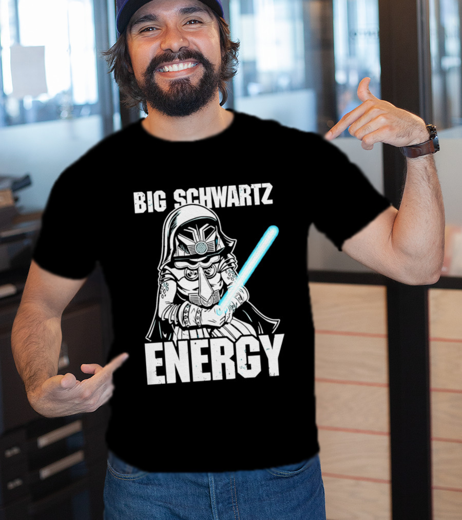 Big Schwartz Energy Dark Helmet Glowing Blue Sword T-Shirt
