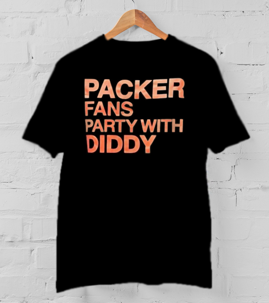 Packer Fans Party With Diddy Orange Clay Lettering T-Shirt