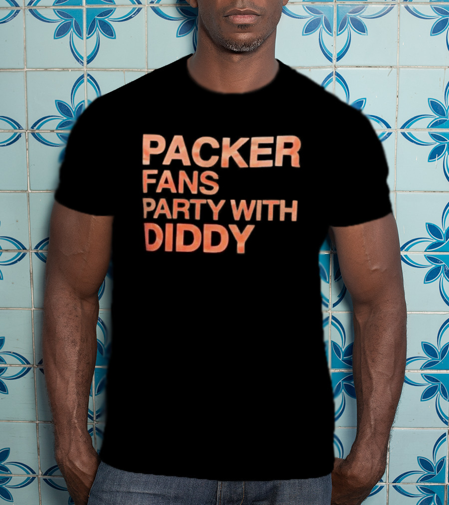 Packer Fans Party With Diddy Orange Clay Lettering T-Shirt