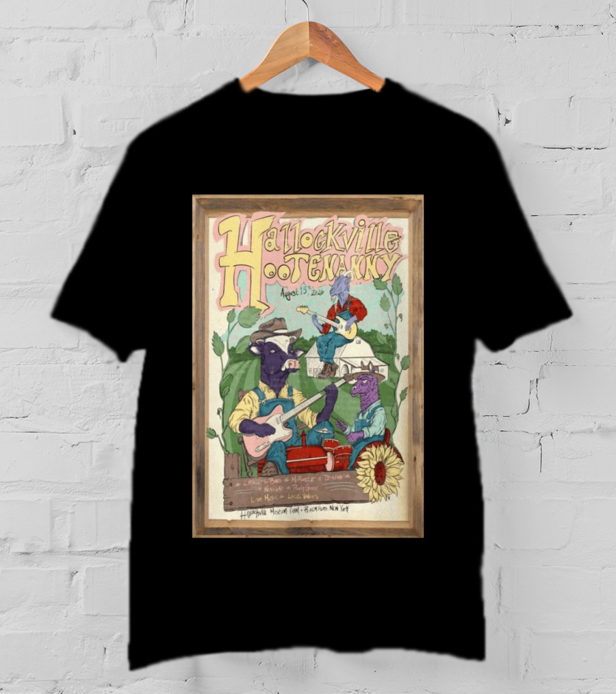 Hallockville Hootenanny August 15 2026 Live Music Farm Riverhead NY T-Shirt