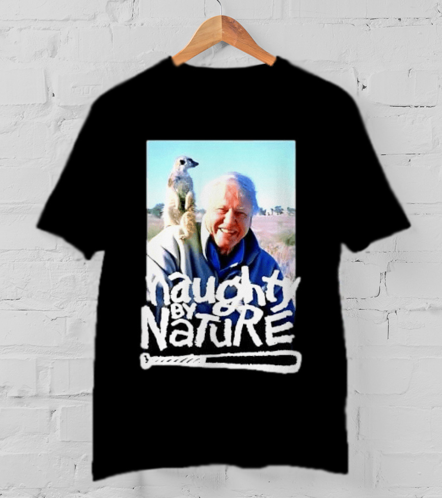 Naughty By Nature David Attenborough Meerkat Wildlife Photo T-Shirt