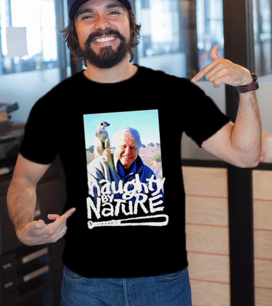 Naughty By Nature David Attenborough Meerkat Wildlife Photo T-Shirt