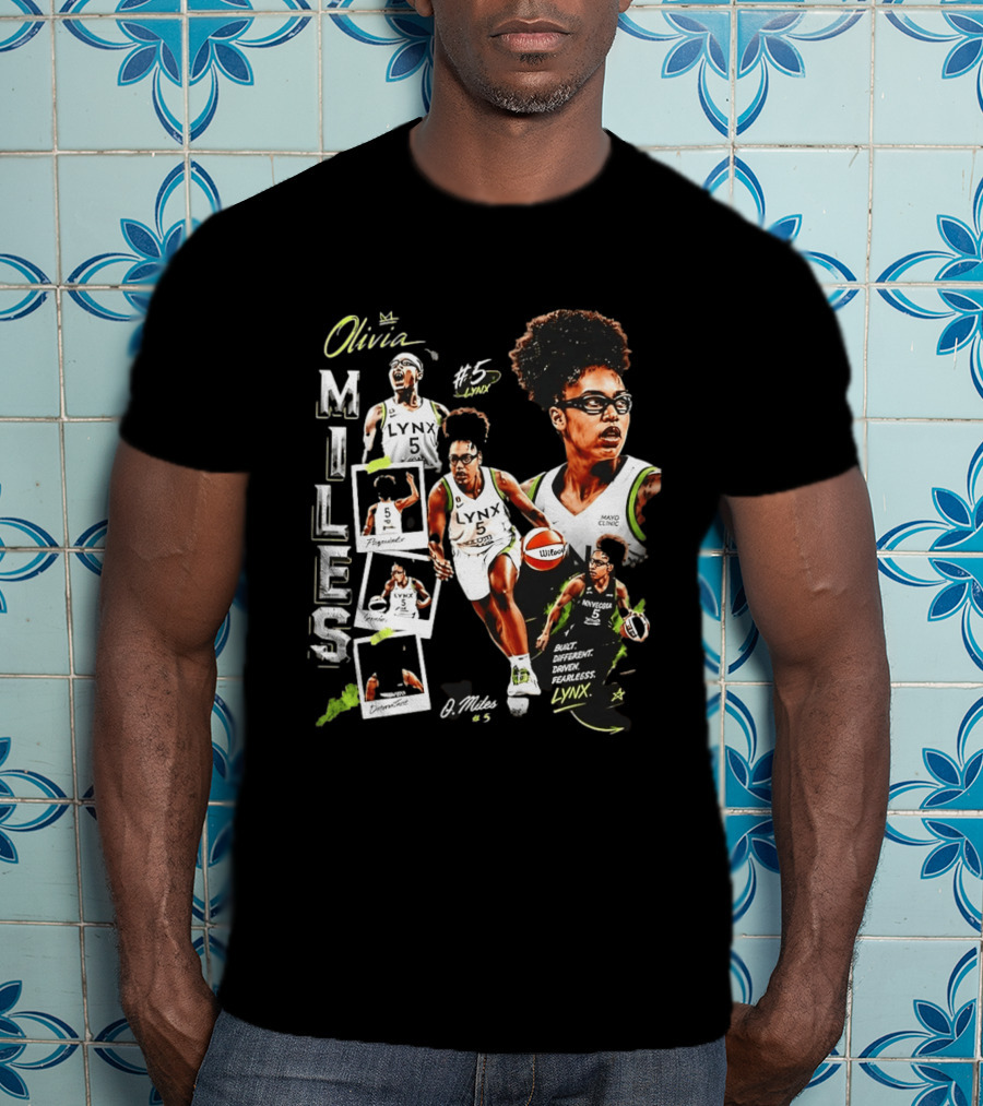 Olivia Miles No 5 Minnesota Lynx Fearless Driven Determined T-Shirt