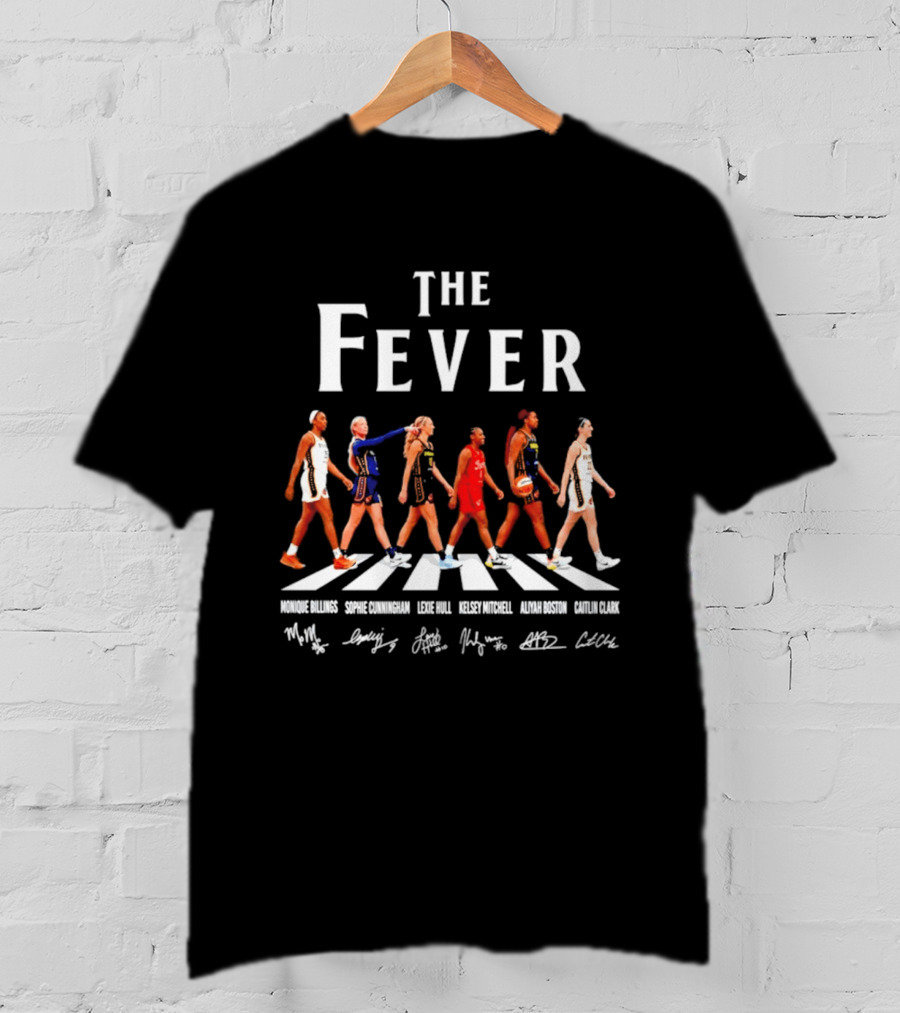 Indiana Fever The Fever Abbey Road N. Ogwumike Stephens Hull Smith Mitchell A. Johnson C. Cox T-Shirt