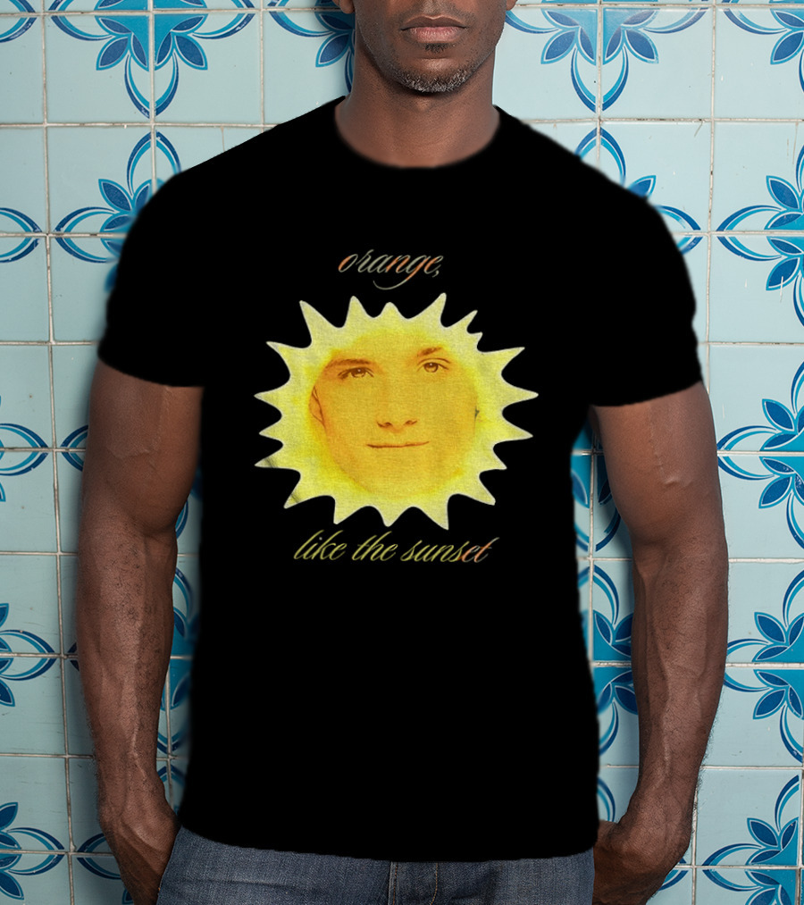 Orange Like The Sunset Face In Sun Design Peeta T-Shirt