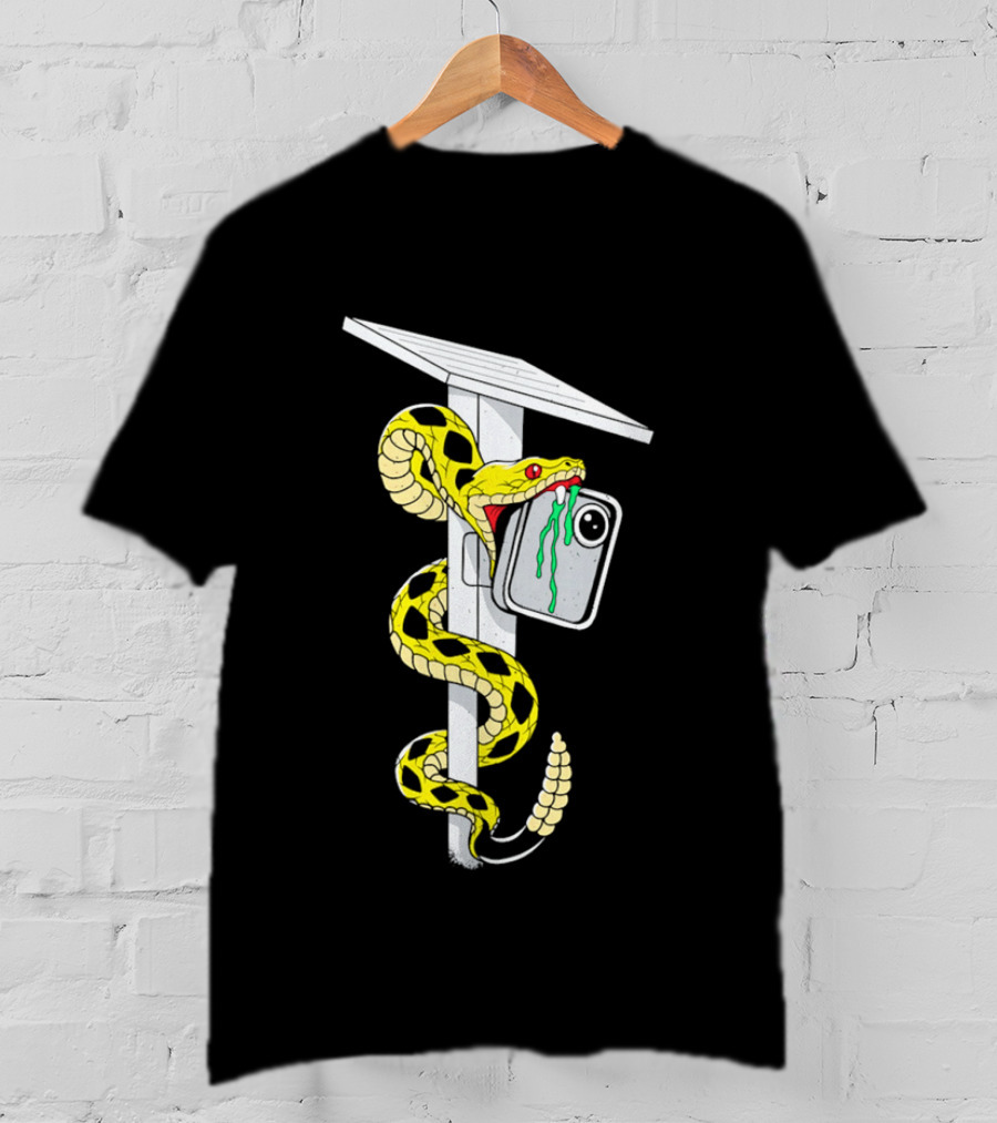 Don't Tread Flock Yellow Snake Wrapped Around Graduation Cap With ID T-Shirt