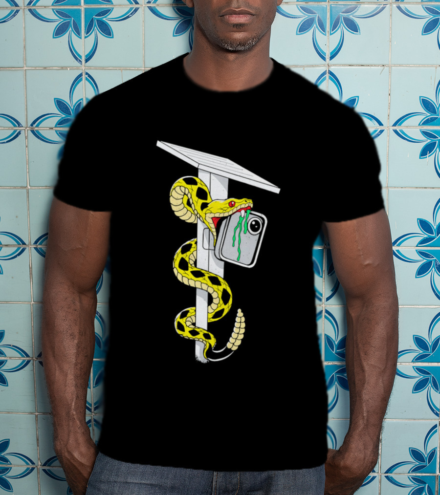 Don't Tread Flock Yellow Snake Wrapped Around Graduation Cap With ID T-Shirt