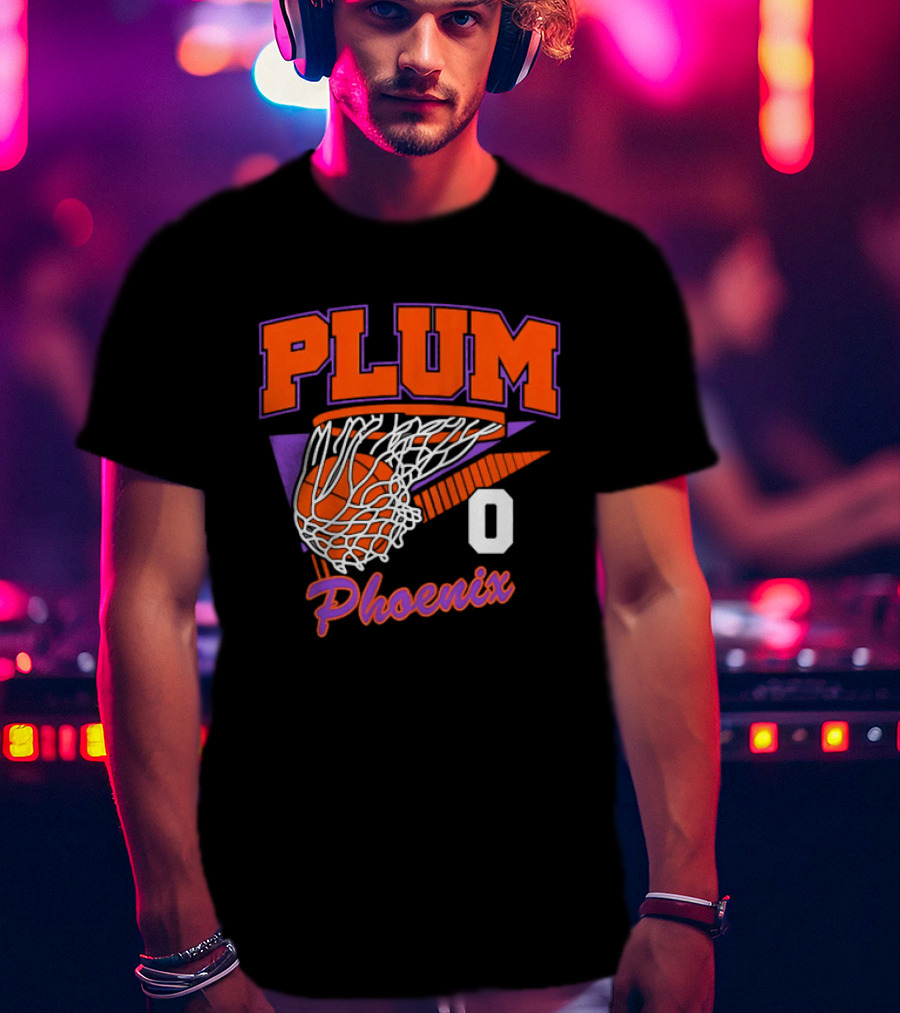 Phoenix Suns Plum Basketball Hoop Net Number 0 T-Shirt