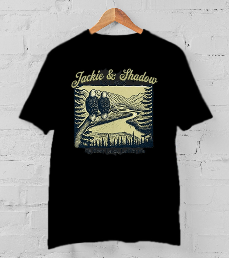 Jackie And Shadow Big Bear Lake Eagles Est 2018 Wildlife Scene T-Shirt