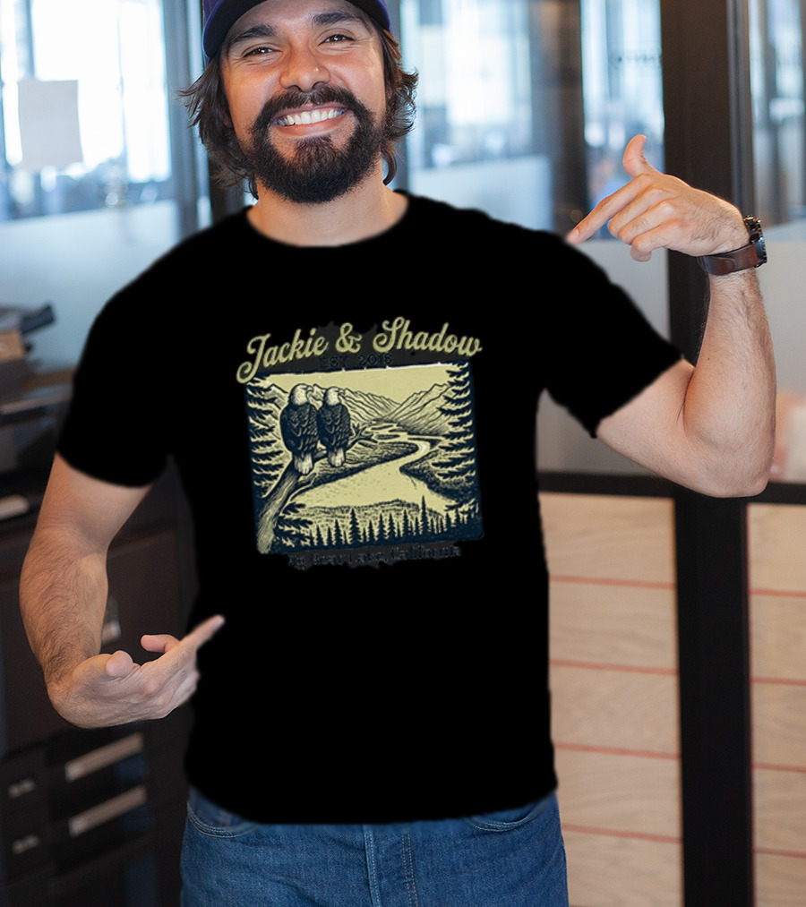 Jackie And Shadow Big Bear Lake Eagles Est 2018 Wildlife Scene T-Shirt