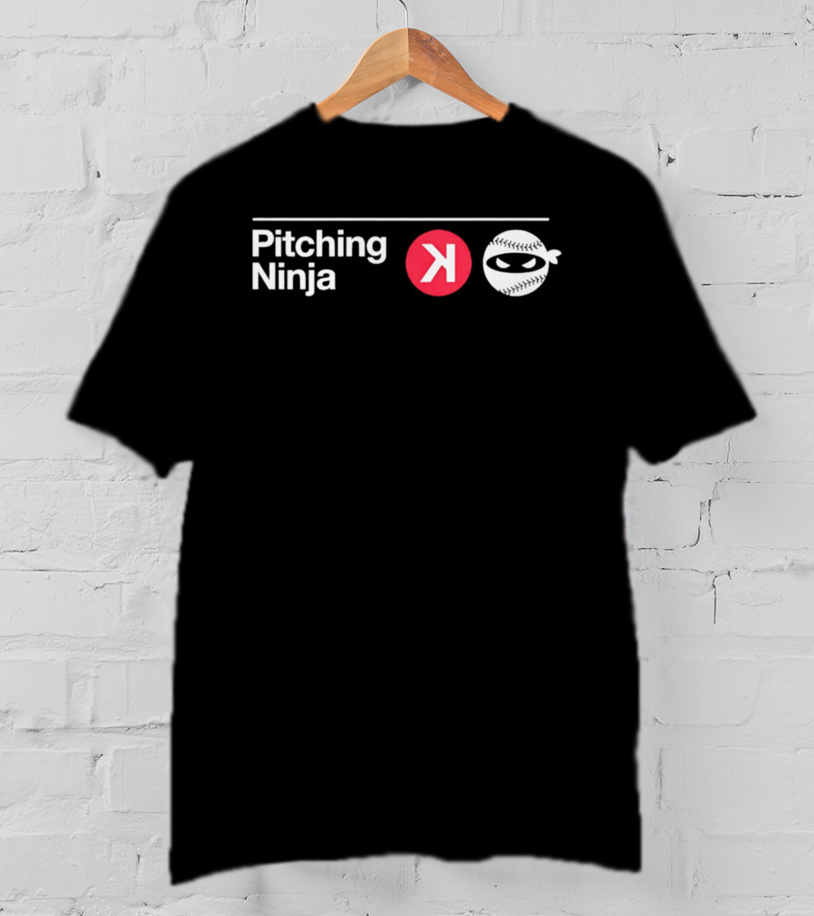Pitching Ninja Backward K Baseball Mask White Red T-Shirt
